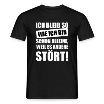 Ich bleibe so wie ich bin - Männer T-Shirt - Schwarz - Vorne - AI Model Male 178 light (178cm)