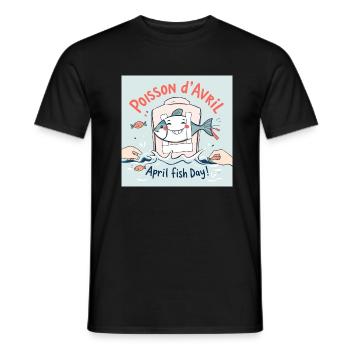 Poisson d'Avril - Tag des Fisches im April! - Männer T-Shirt - Schwarz - Vorne - AI Model Male 178 light (178cm)