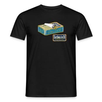 sardines in oil - T-shirt homme - noir - Devant - AI Model Male 178 light (178cm)