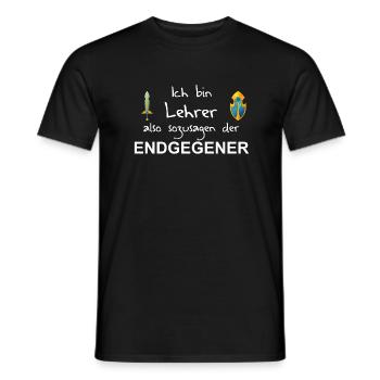 Endgegner Lehrer - Geschenkidee - Männer T-Shirt - Schwarz - Vorne - AI Model Male 178 light (178cm)