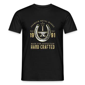 Anvil Horseshoe Farrier Horses Handmade - Men's T-Shirt - black - Front - AI Model Male 178 light (178cm)