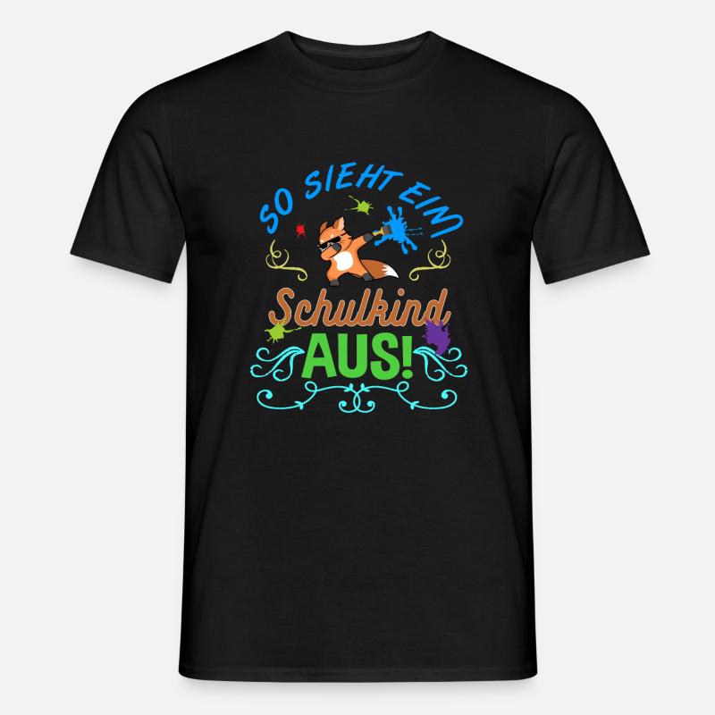 Schulkind Dabbing Fuchs Einschulung 1. Klasse - Männer T-Shirt - Schwarz