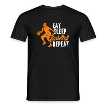 Joueur de basket-ball Eat Sleep Joueur de basket-ball - T-shirt homme - noir - Devant - AI Model Male 178 light (178cm)