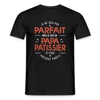 papa patissier cadeau cool papa - T-shirt homme - noir - Devant - AI Model Male 178 light (178cm)
