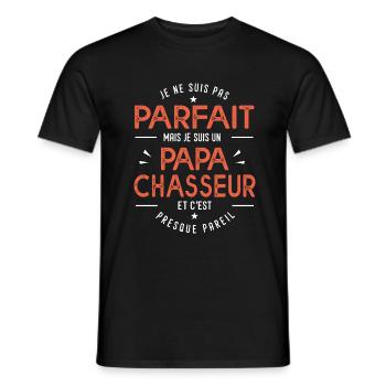 je suis un papa chasseur cadeau papa chasse - T-shirt homme - noir - Devant - AI Model Male 178 light (178cm)