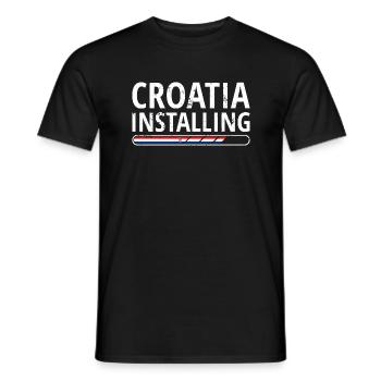 Drapeau de la Croatie Adriatique Zagreb Drapeau croate - T-shirt homme - noir - Devant - AI Model Male 178 light (178cm)