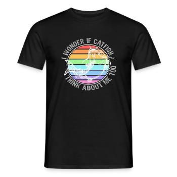 Welsfischer Welsfischen - Männer T-Shirt - Schwarz - Vorne - AI Model Male 178 light (178cm)