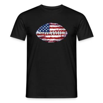 American Football USA Flagge - Männer T-Shirt - Schwarz - Vorne - AI Model Male 178 light (178cm)