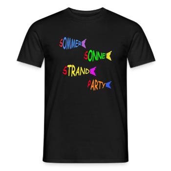 Summer Sun Beach Party Pisces - Men's T-Shirt - black - Front - AI Model Male 178 light (178cm)