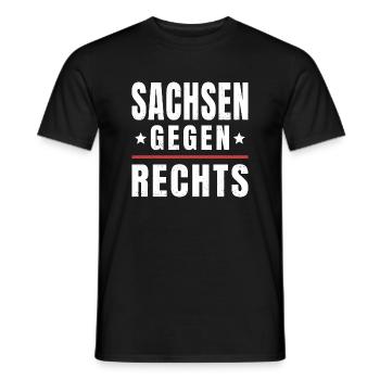 Antifaschismus Antifaschist Sachsen Gegen Rechts - Männer T-Shirt - Schwarz - Vorne - AI Model Male 178 light (178cm)