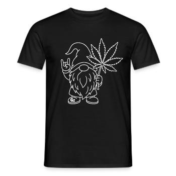 Süßer Hanf Gnom/Zwerg mit Cannabisblatt - Männer T-Shirt - Schwarz - Vorne - AI Model Male 178 light (178cm)