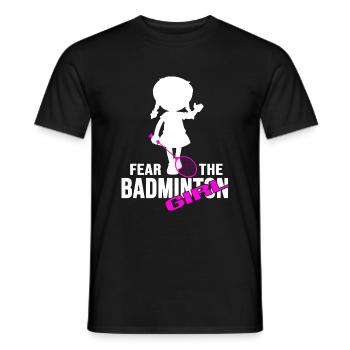 badminton federballspieler badminton-girl - Männer T-Shirt - Schwarz - Vorne - AI Model Male 178 light (178cm)