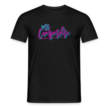 MrCamperfire Signature - Men's T-Shirt - black - Front - AI Model Male 178 light (178cm)