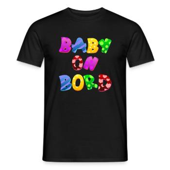 Baby on Bord Eltern Kind Geschenk - Männer T-Shirt - Schwarz - Vorne - AI Model Male 178 light (178cm)