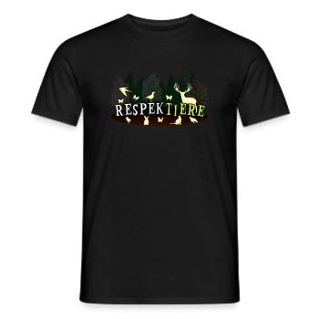 RESPEKTIERE Tierschutz Veganer Vegetarierer Demo - Männer T-Shirt - Schwarz - Vorne - AI Model Male 178 light (178cm)