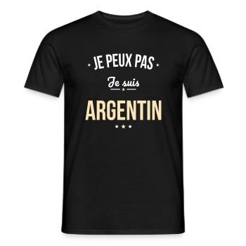 Je peux pas je suis Argentin - T-shirt homme - noir - Devant - AI Model Male 178 light (178cm)