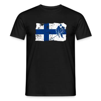 Finland Suomi ice hockey Helsinki gift - Men's T-Shirt - black - Front - AI Model Male 178 light (178cm)
