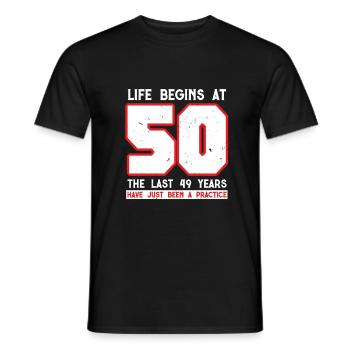 50ème anniversaire - T-shirt homme - noir - Devant - AI Model Male 178 light (178cm)