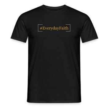 # La foi chaque jour - # - La foi au quotidien - # - T-shirt homme - noir - Devant - AI Model Male 178 light (178cm)