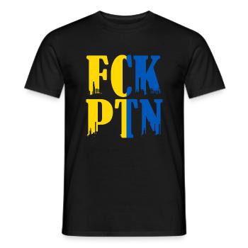 FCK Poutine Ukraine Sans Conflit Ukraine - T-shirt homme - noir - Devant - AI Model Male 178 light (178cm)