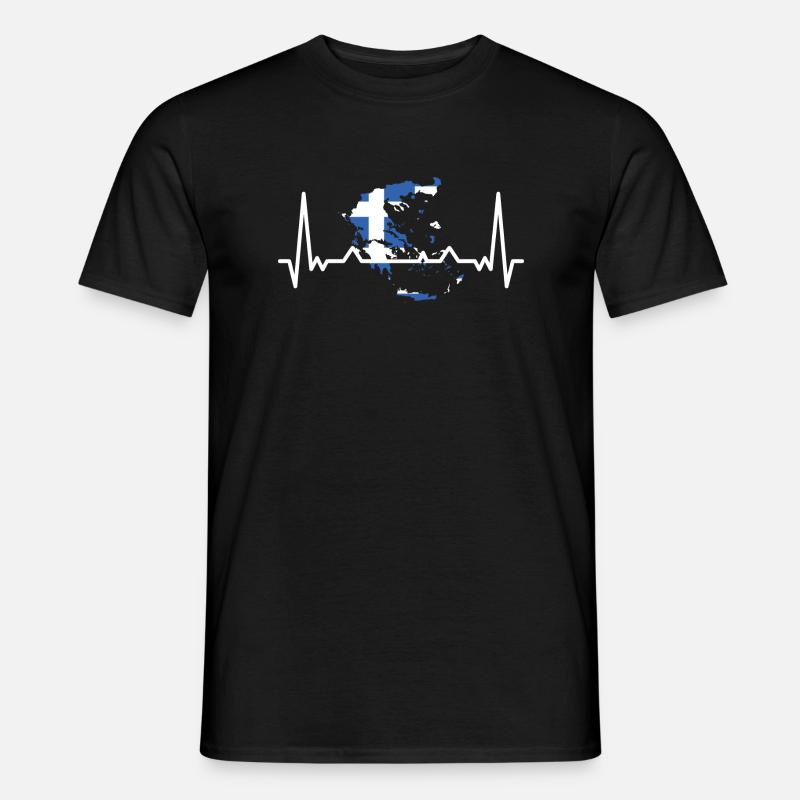Drapeau de la Grèce Hellas Athènes Drapeau grec - T-shirt homme - noir