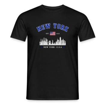 Horizon de New York Est 1624 - T-shirt homme - noir - Devant - AI Model Male 178 light (178cm)