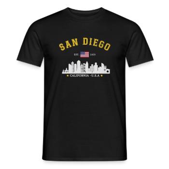 San Diego Est 1850 - Men's T-Shirt - black - Front - AI Model Male 178 light (178cm)