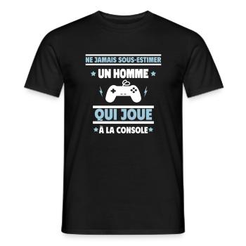 Ne sous-estimez jamais un homme gameur - T-shirt homme - noir - Devant - AI Model Male 178 light (178cm)
