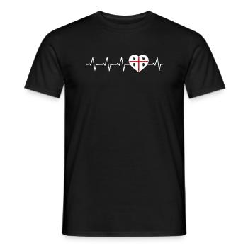 Sardinia ekg heart - Men's T-Shirt - black - Front - AI Model Male 178 light (178cm)