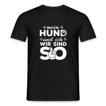 Mein Hund Und Ich Wir Sind So Frauchen Herrchen - Männer T-Shirt - Schwarz - Vorne - AI Model Male 178 light (178cm)