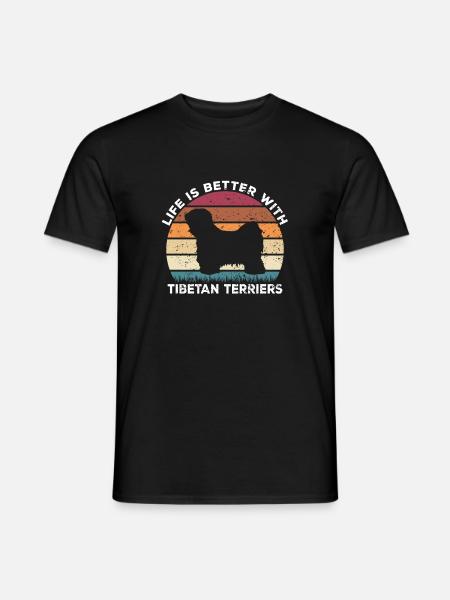 Tibetan Terrier Life is better with the Tibetan - Men's T-Shirt - black