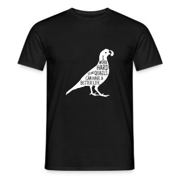 Caille oiseau cadeau pose caille éleveur de caille - T-shirt homme - noir - Devant - AI Model Male 178 light (178cm)