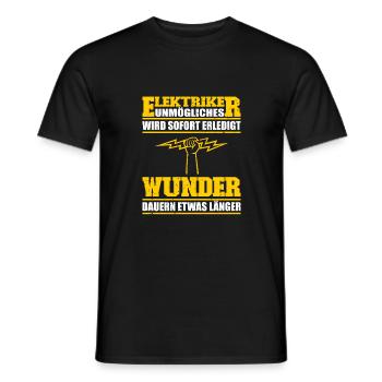 L’électricien Sort électricien - T-shirt homme - noir - Devant - AI Model Male 178 light (178cm)