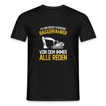 Baggerfahrer Geschenk Lustiger Spruch Bagger - Männer T-Shirt - Schwarz - Vorne - AI Model Male 178 light (178cm)