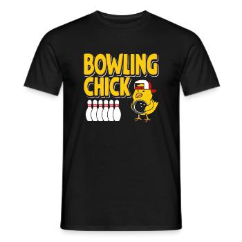 Bowling-Küken - Männer T-Shirt - Schwarz - Vorne - AI Model Male 178 light (178cm)