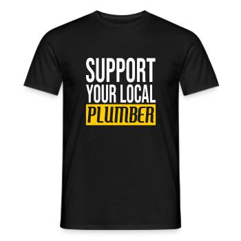 Proud Supporter: Embrace the Local Plumber - Men's T-Shirt - black - Front - AI Model Male 178 light (178cm)