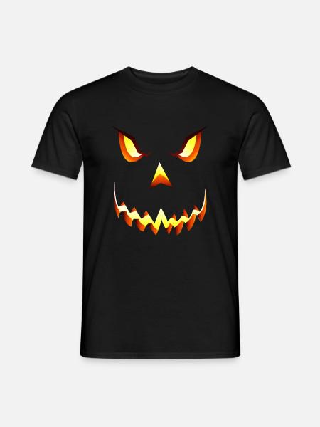 Halloween Kürbis böses Gesicht Verkleidung Pumpkin - Männer T-Shirt - Schwarz