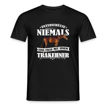 Trakehner Pferde Shirt-UNF - Männer T-Shirt - Schwarz - Vorne - AI Model Male 178 light (178cm)