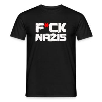 Anti Nazi - T-shirt homme - noir - Devant - AI Model Male 178 light (178cm)