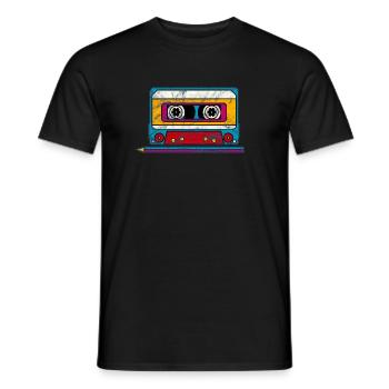 Mixtape Musik Tape Kassette 80er 90er Retro Stift - Männer T-Shirt - Schwarz - Vorne - AI Model Male 178 light (178cm)