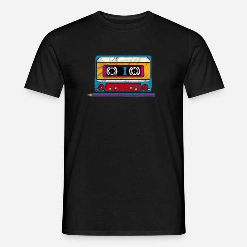 Mixtape cassette cassette cassette 80 rétro 90 - T-shirt homme - noir