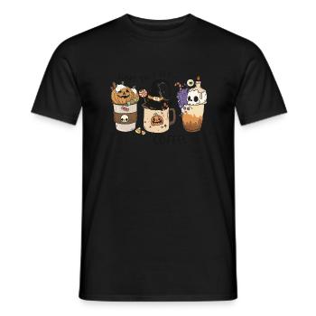 Halloween, Tassen, benötige Kaffee, coffee - Männer T-Shirt - Schwarz - Vorne - AI Model Male 178 light (178cm)