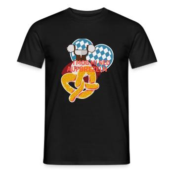 Aufbrezeln T-shirt Volksfest Trachtenshirt Ersatz - Männer T-Shirt - Schwarz - Vorne - AI Model Male 178 light (178cm)