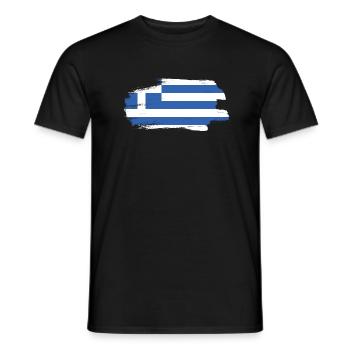 Drapeau de la Grèce Hellas Athènes Drapeau grec - T-shirt homme - noir - Devant - AI Model Male 178 light (178cm)