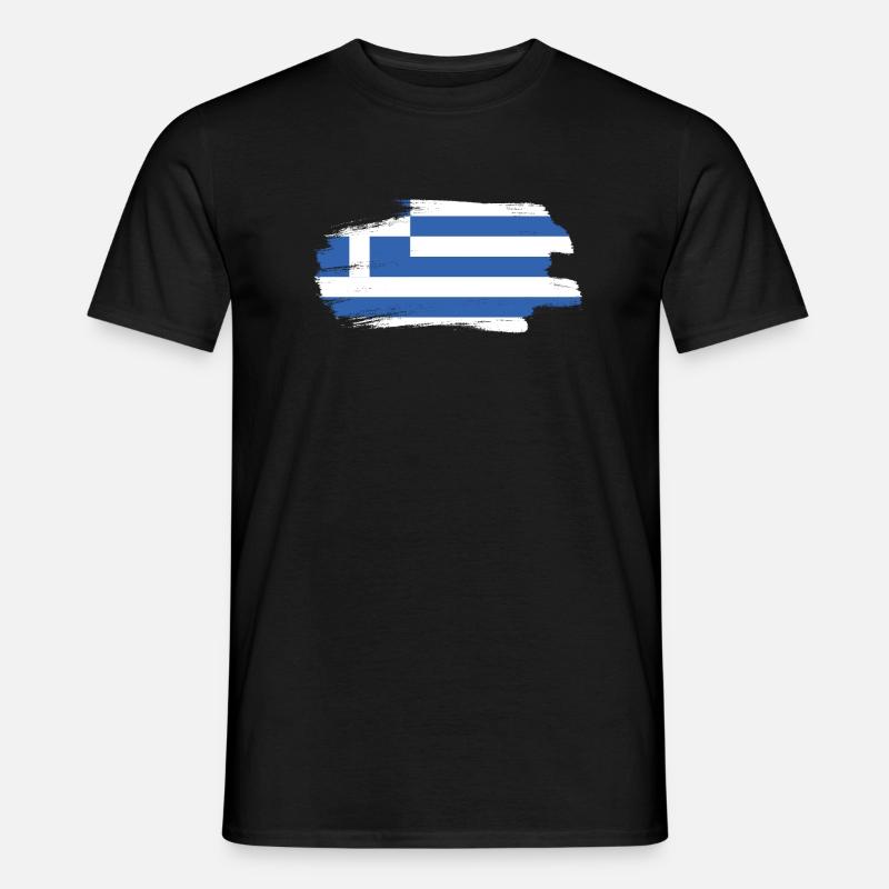 Drapeau de la Grèce Hellas Athènes Drapeau grec - T-shirt homme - noir