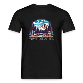 Parc national de Yosemite: camps de tentes - T-shirt homme - noir - Devant - AI Model Male 178 light (178cm)
