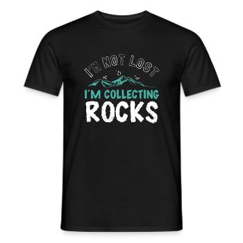 Ich bin nicht verloren, ich sammle Felsen - Männer T-Shirt - Schwarz - Vorne - AI Model Male 178 light (178cm)