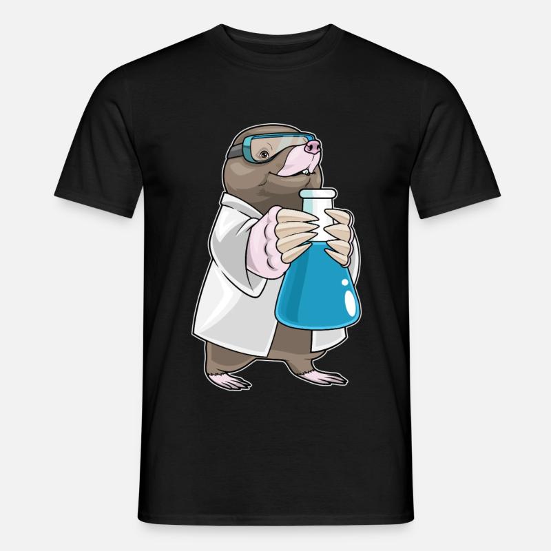 Mole Scientist Test Tube - Men’s T-shirt - black
