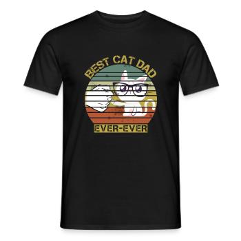 Chemise Vintage Best Cat Dad Ever - T-shirt homme - noir - Devant - AI Model Male 178 light (178cm)