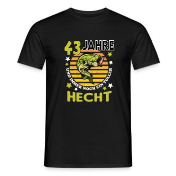 Geburtstag Toller Hecht Alter Jahre 43 - Männer T-Shirt - Schwarz - Vorne - AI Model Male 178 light (178cm)